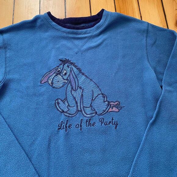 Vintage 1990s Eyeore "Life of the Party" Embroidered Sweatshirt Medium - Picture 2 of 4